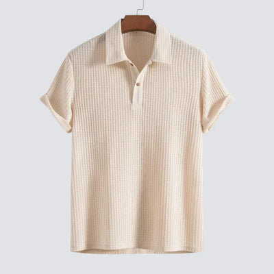Heren Poloshirt – Regular Fit – Zachte Textuur – Korte Mouwen – Ademend Breisel