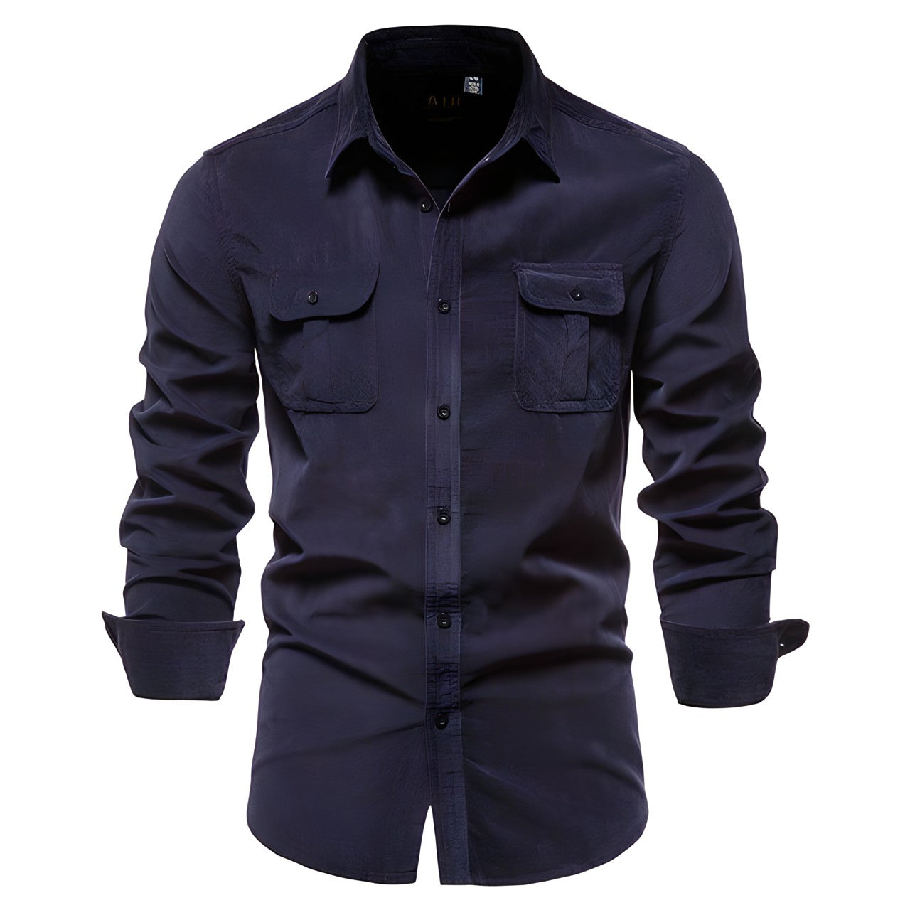 Heren Overhemd – Slim Fit – Ademende Stof – Lange Mouw – Twee Borstzakken