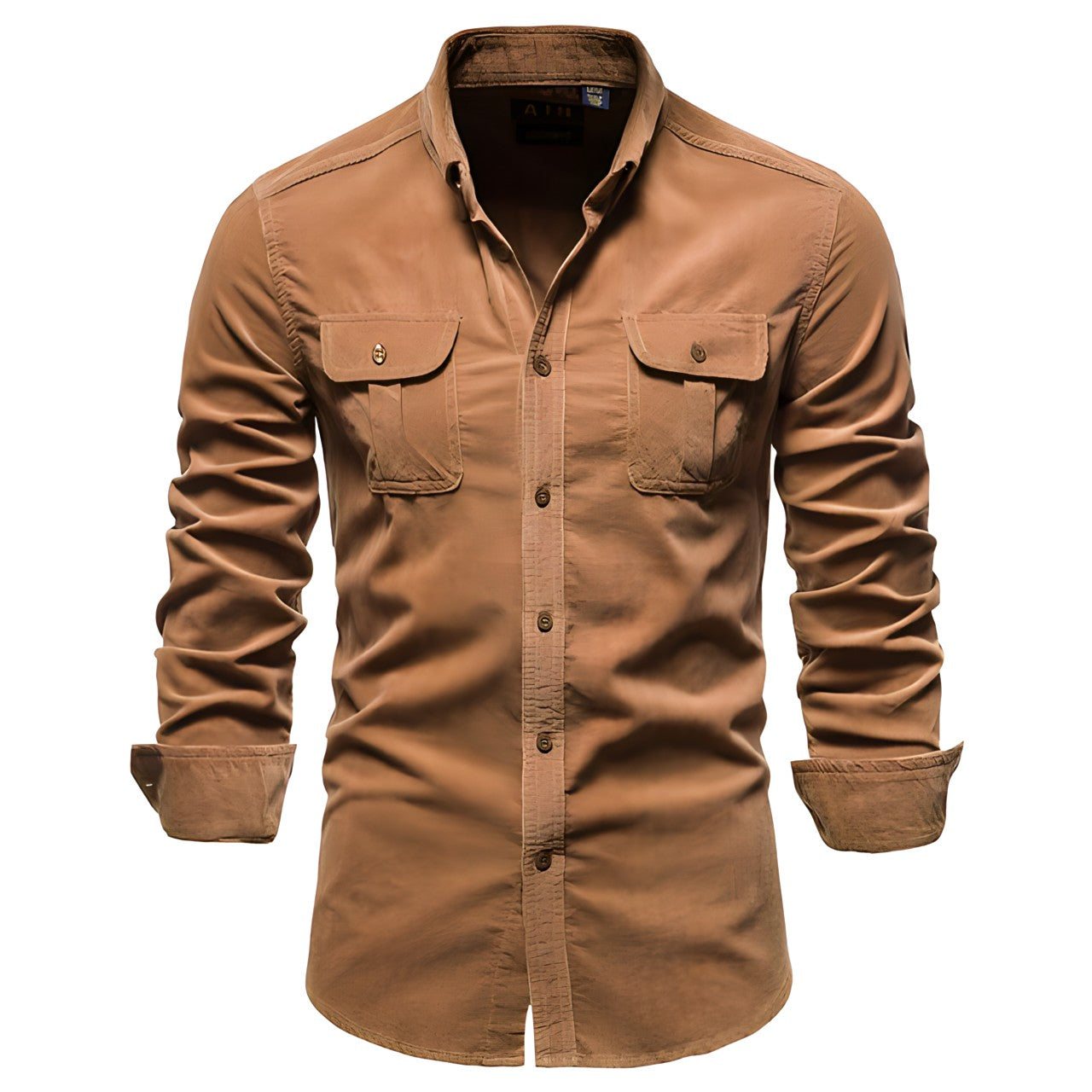 Heren Overhemd – Slim Fit – Ademende Stof – Lange Mouw – Twee Borstzakken