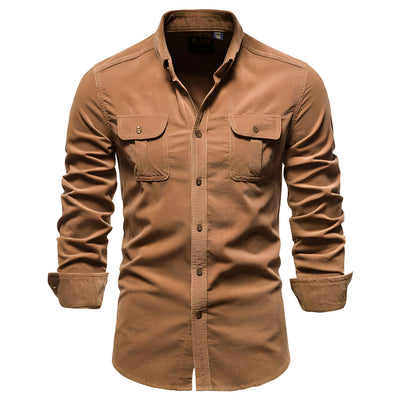 Heren Overhemd – Slim Fit – Ademende Stof – Lange Mouw – Twee Borstzakken