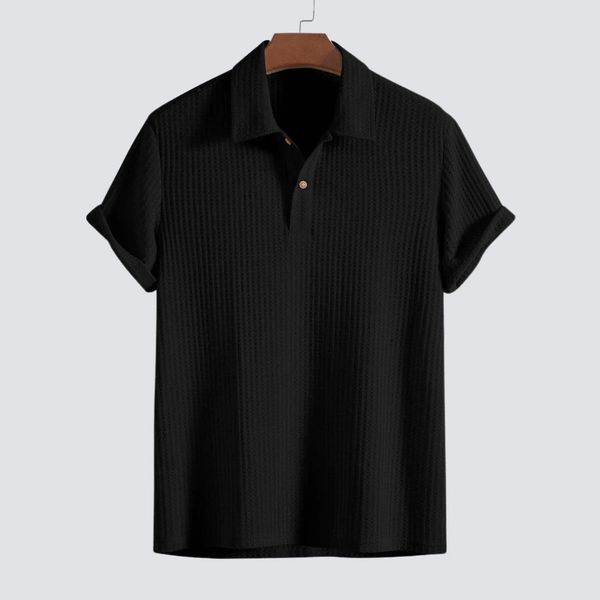 Heren Poloshirt – Regular Fit – Zachte Textuur – Korte Mouwen – Ademend Breisel