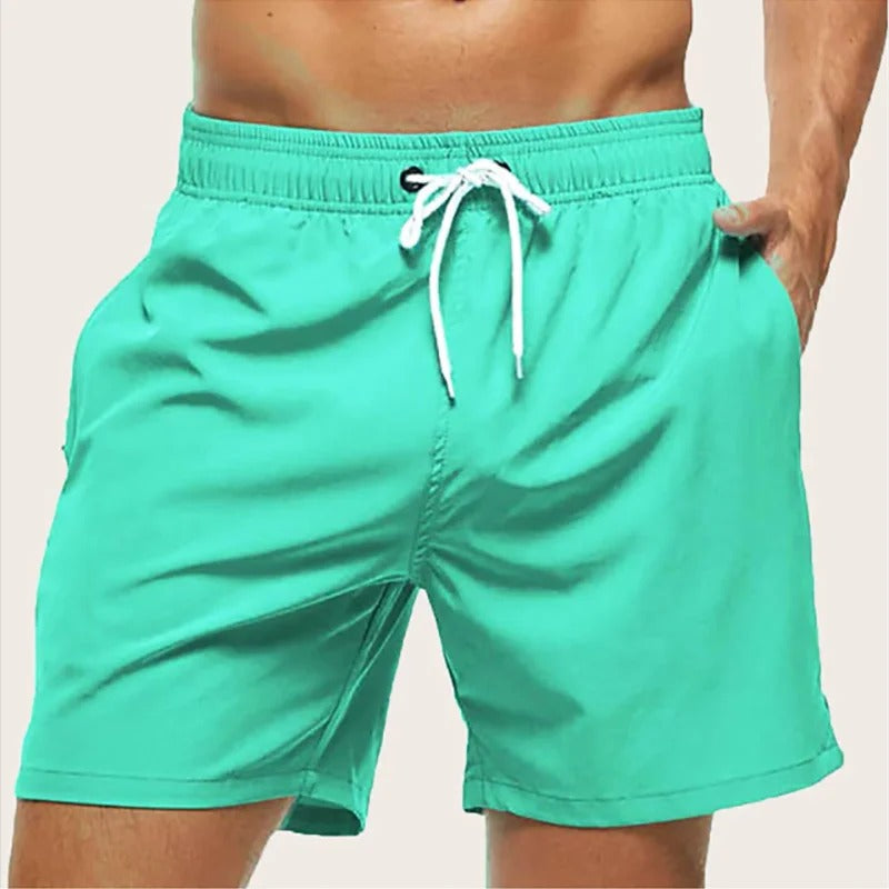 Heren zwemshort – Relaxed fit – Sneldrogende stof – Elastische taille met koord