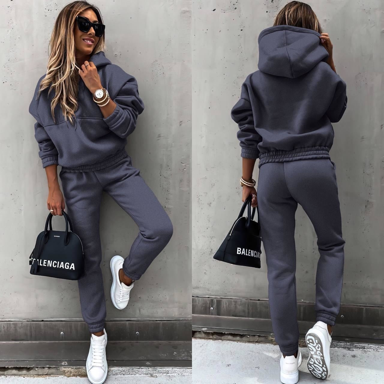 Dames Trainingspak Set – Relaxte Pasvorm – Zachte Fleece – Ademend en Comfortabel