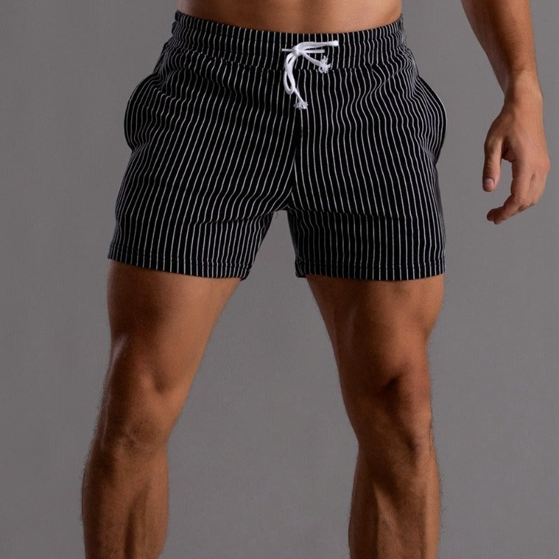 Heren Korte Broek – Slim Fit – Ademende Stretchstof – Elastische Taille Met Koord