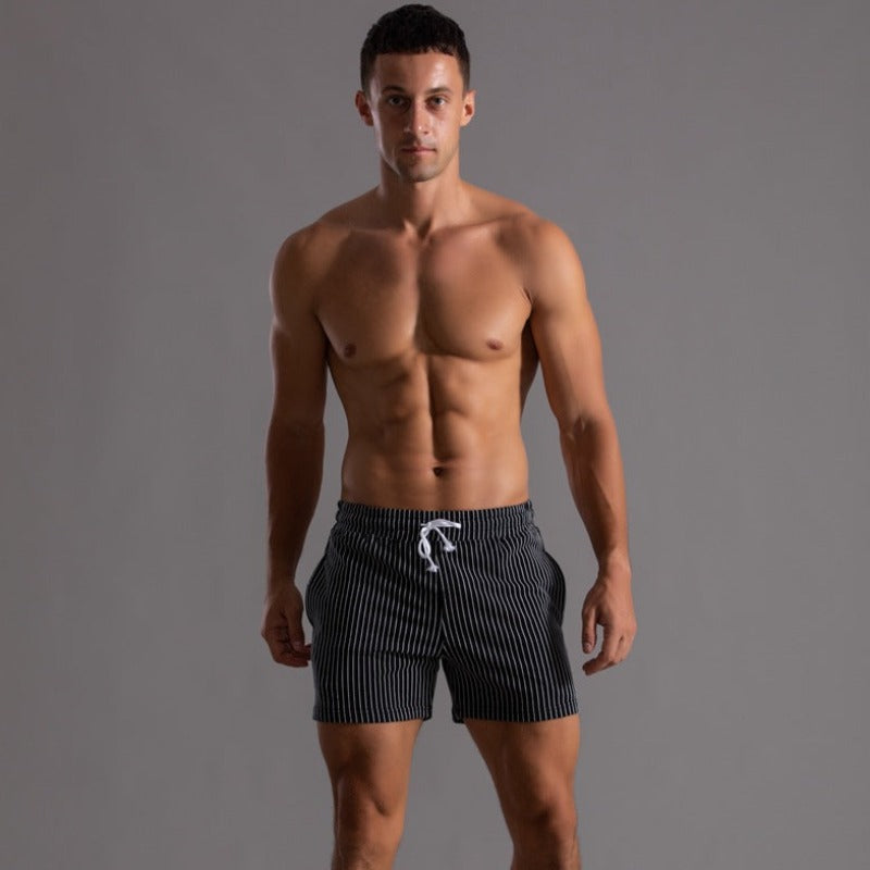Heren Korte Broek – Slim Fit – Ademende Stretchstof – Elastische Taille Met Koord