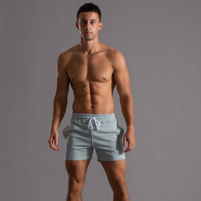 Heren Korte Broek – Slim Fit – Ademende Stretchstof – Elastische Taille Met Koord