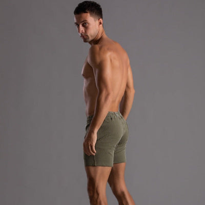 Heren Korte Broek – Slim Fit – Ademende Stretchstof – Elastische Taille Met Koord