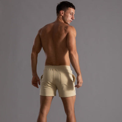 Heren Korte Broek – Slim Fit – Ademende Stretchstof – Elastische Taille Met Koord