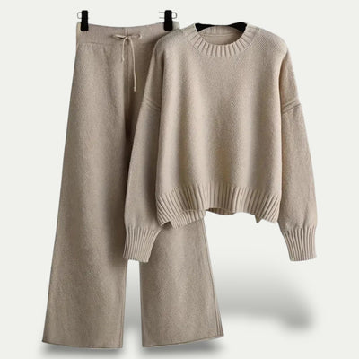 Dames Set – Oversized Trui en Wijde Broek – Zacht Gebreid – Comfort Fit