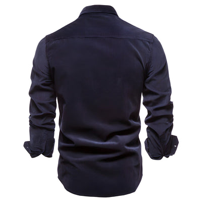 Heren Overhemd – Slim Fit – Ademende Stof – Lange Mouw – Twee Borstzakken