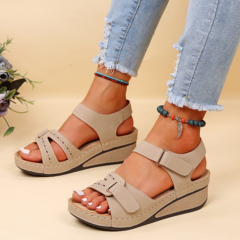 Dames sandalen – Sleek ontwerp – Wedge hiel – Verstelbare gespen – Antislip zool