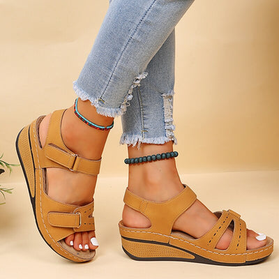 Dames sandalen – Sleek ontwerp – Wedge hiel – Verstelbare gespen – Antislip zool