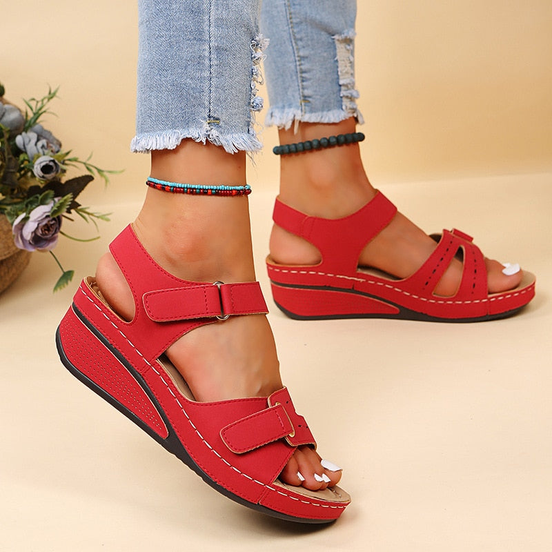 Dames sandalen – Sleek ontwerp – Wedge hiel – Verstelbare gespen – Antislip zool
