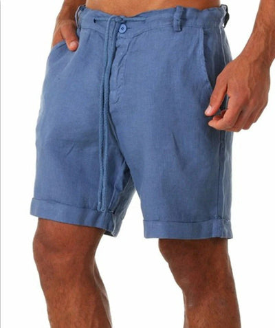 Heren Shorts – Relaxed Fit – Ademend Natural Fibers – Trekkoord – Middellang Model