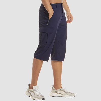 Heren Cargo Shorts – Rechte Pasvorm – Ademend Materiaal – Knie Lengte – Met Rits en Opbergzakken