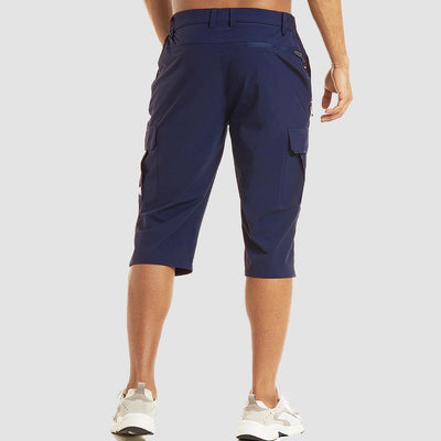 Heren Cargo Shorts – Rechte Pasvorm – Ademend Materiaal – Knie Lengte – Met Rits en Opbergzakken