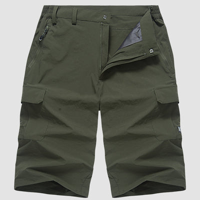 Heren Cargo Shorts – Rechte Pasvorm – Ademend Materiaal – Knie Lengte – Met Rits en Opbergzakken
