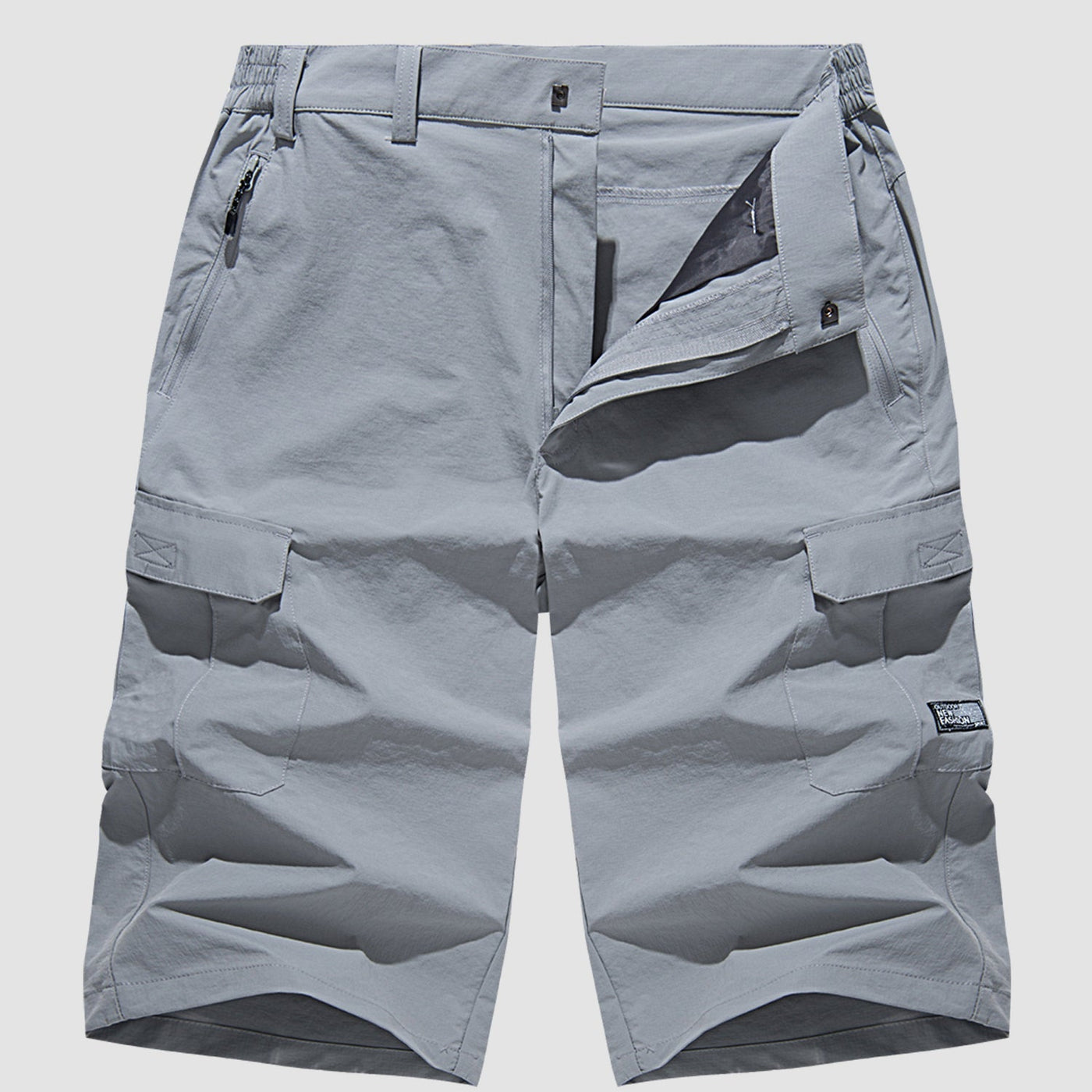 Heren Cargo Shorts – Rechte Pasvorm – Ademend Materiaal – Knie Lengte – Met Rits en Opbergzakken