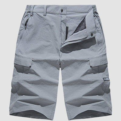 Heren Cargo Shorts – Rechte Pasvorm – Ademend Materiaal – Knie Lengte – Met Rits en Opbergzakken