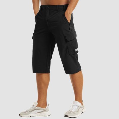 Heren Cargo Shorts – Rechte Pasvorm – Ademend Materiaal – Knie Lengte – Met Rits en Opbergzakken