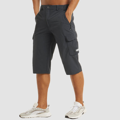 Heren Cargo Shorts – Rechte Pasvorm – Ademend Materiaal – Knie Lengte – Met Rits en Opbergzakken