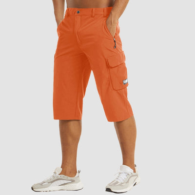 Heren Cargo Shorts – Rechte Pasvorm – Ademend Materiaal – Knie Lengte – Met Rits en Opbergzakken