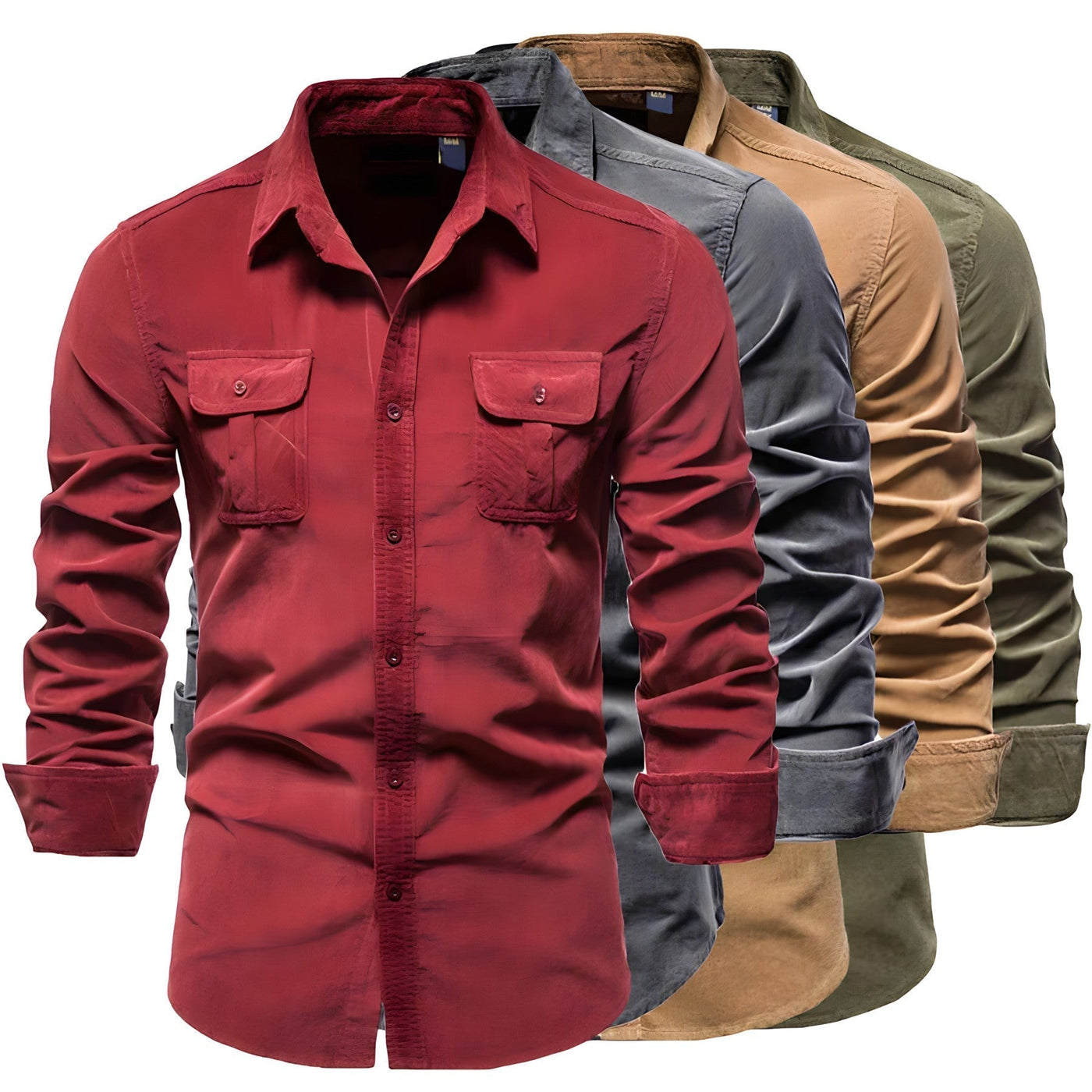 Heren Overhemd – Slim Fit – Ademende Stof – Lange Mouw – Twee Borstzakken