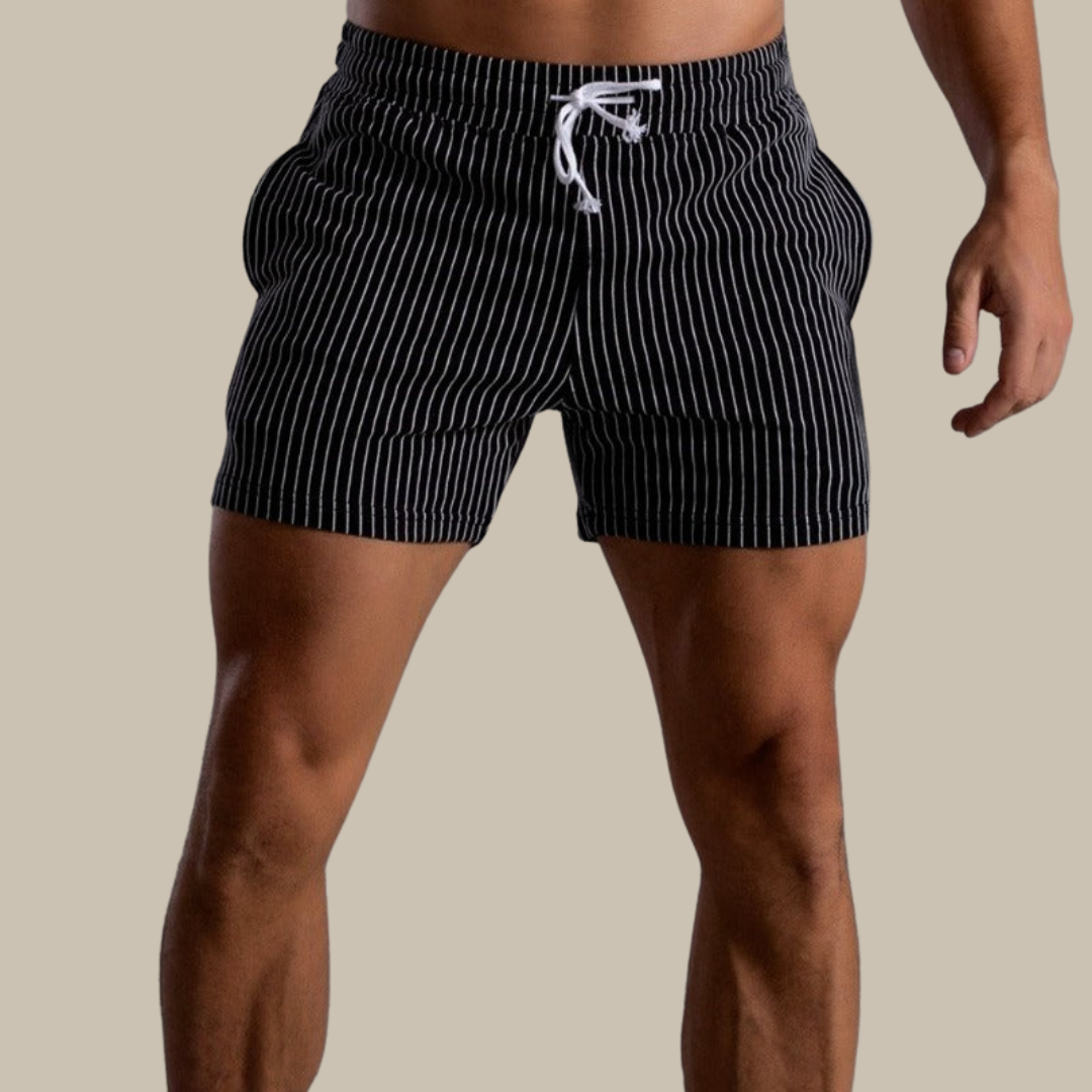 Heren Korte Broek – Slim Fit – Ademende Stretchstof – Elastische Taille Met Koord