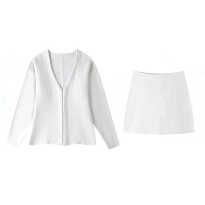 Dames Blazer en Rok Set – Getailleerd – Mini Lengte – Luxe Stof – Modern Silhouet
