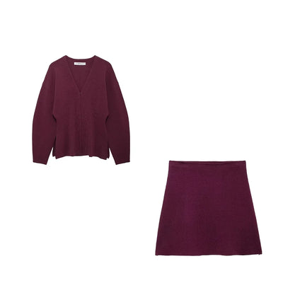 Dames Blazer en Rok Set – Getailleerd – Mini Lengte – Luxe Stof – Modern Silhouet