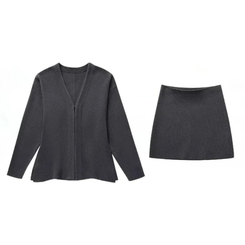 Dames Blazer en Rok Set – Getailleerd – Mini Lengte – Luxe Stof – Modern Silhouet
