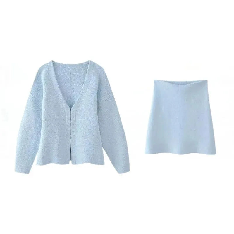 Dames Blazer en Rok Set – Getailleerd – Mini Lengte – Luxe Stof – Modern Silhouet