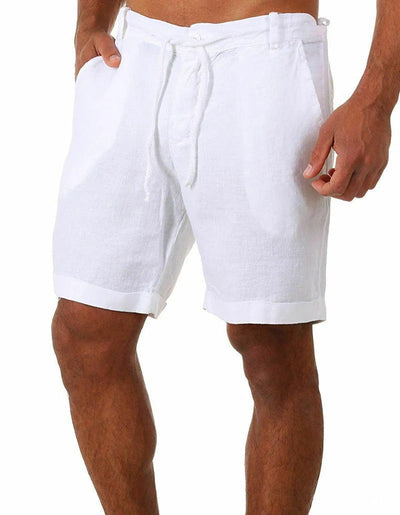 Heren Shorts – Relaxed Fit – Ademend Natural Fibers – Trekkoord – Middellang Model